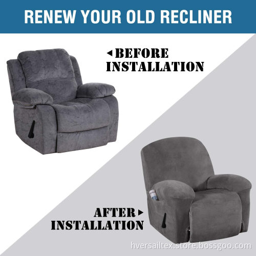 Velvet Plush 1-Piece Recliner Chair Cover